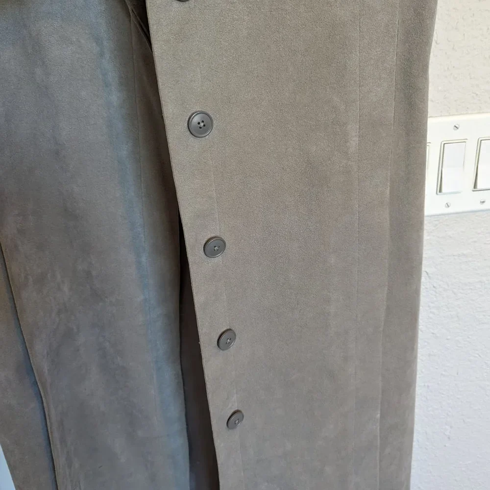 SOLD NEVER WORN 70s Union Label | Duster Coat | ULTRASUEDE | L | GRAY | Wilson's - Picture 11 of 13